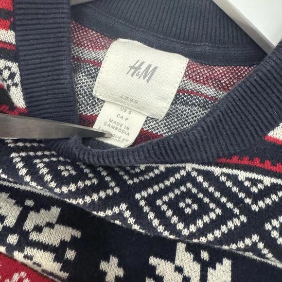 H&M 2010s Christmas/Ski Jumper, Red/Blue/White, Mens Size Small - Picture 3 of 6